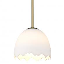  6951-S BCB-POR - Brinkley Small Pendant in Brushed Champagne Bronze with Porcelain Shade